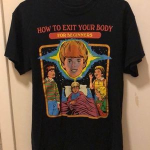 “How to Exit Your Body for Beginners” Steven Rhodes black t-shirt